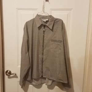 Lasolas XL zipup bedazzled shirt